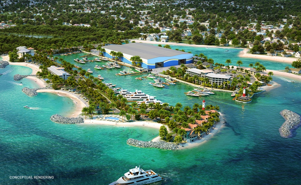 Marina Development Legendary Blue Water Cay Facility Rendering