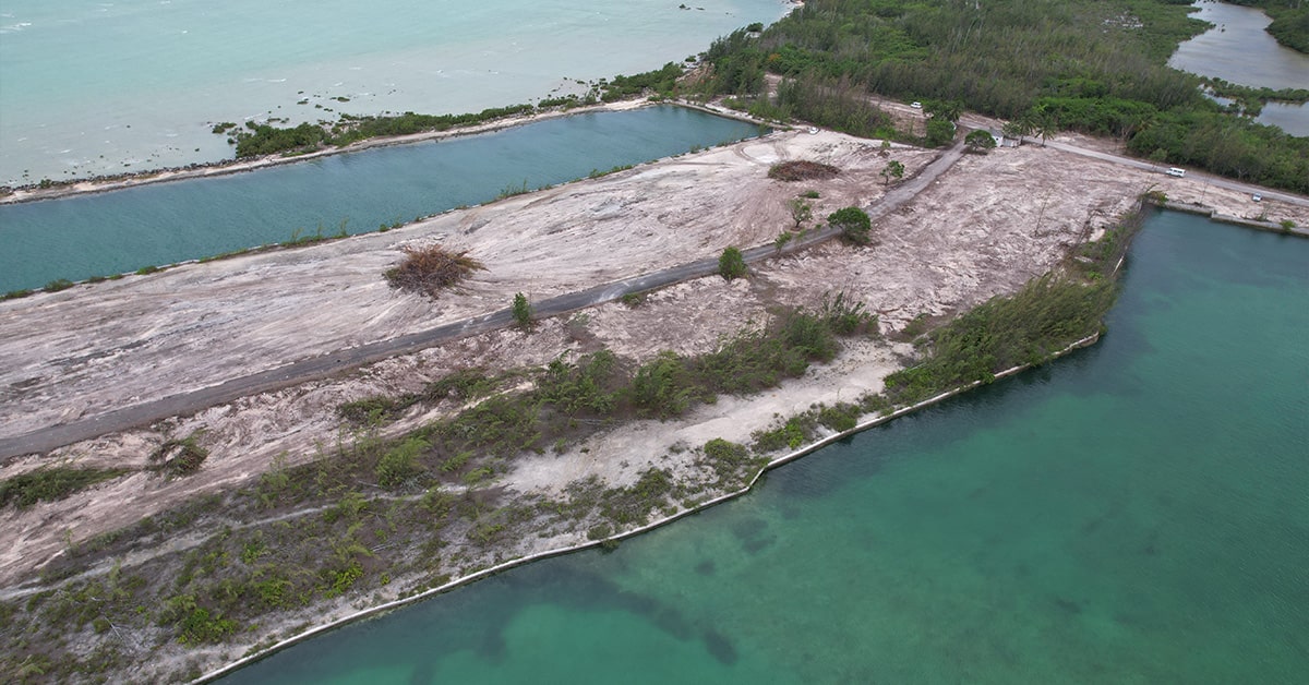 new marina development demolition has begun at Legendary Blue Water Cay