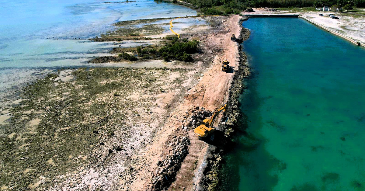 Blue Water Cay is commencing with dredging activities