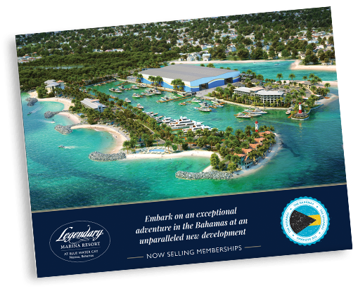 cover of the legendary blue water cay brochure