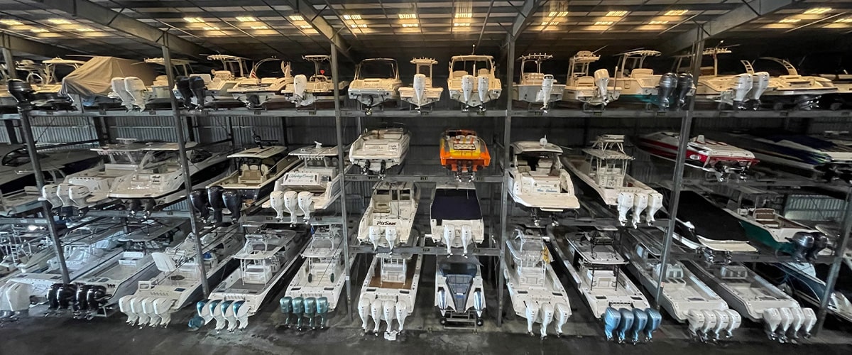 Dry Stack Boat Storage in Bahamas Marina