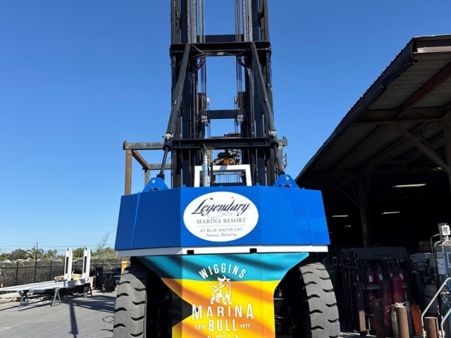 Forklift at Blue Water Cay